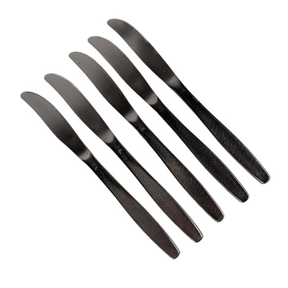 Rogers IS Stainless USA INS185 Modern Solid Burnished Knives Knife Lot of 5 - Picture 7 of 10